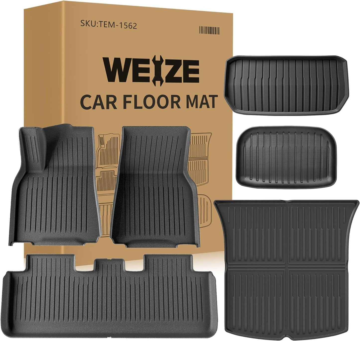 Weize Floor Mats & Cargo Liners for Tesla Model Y 2021-2024