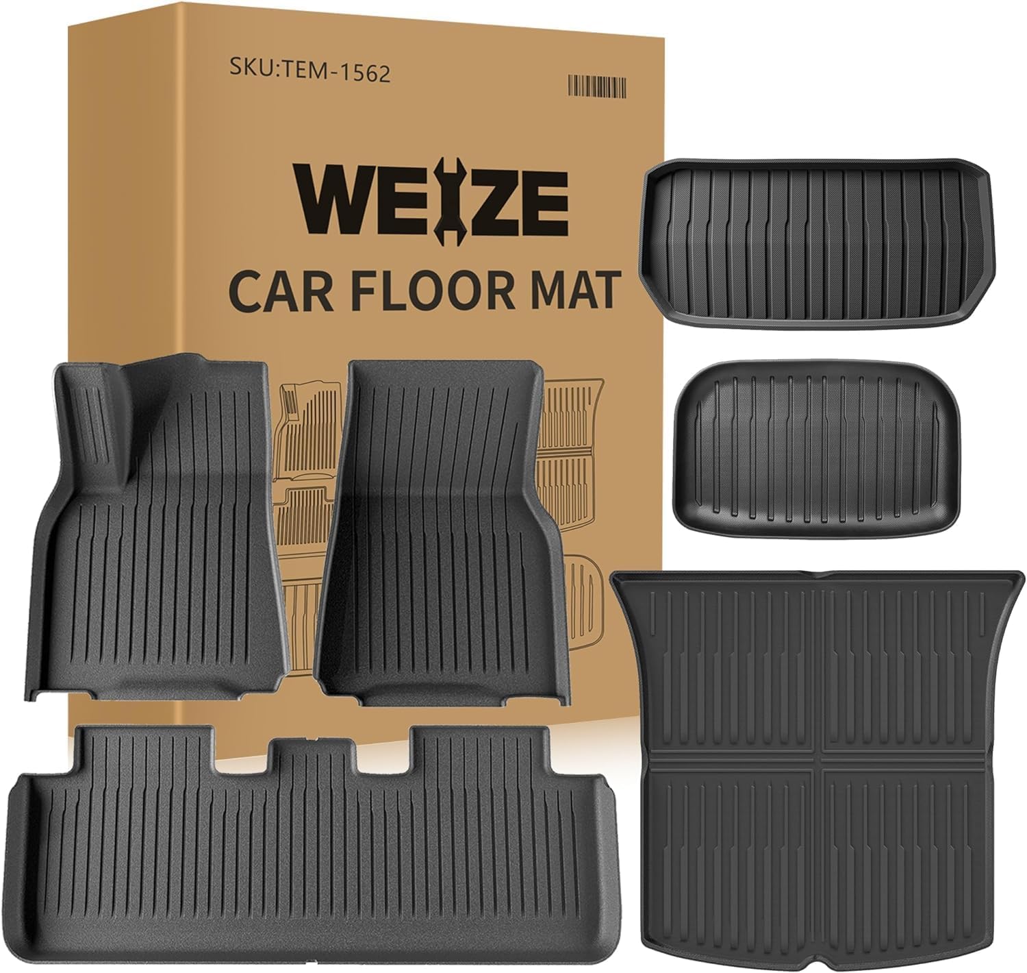 Weize Floor Mats & Cargo Liners for Tesla Model Y 2021-2024