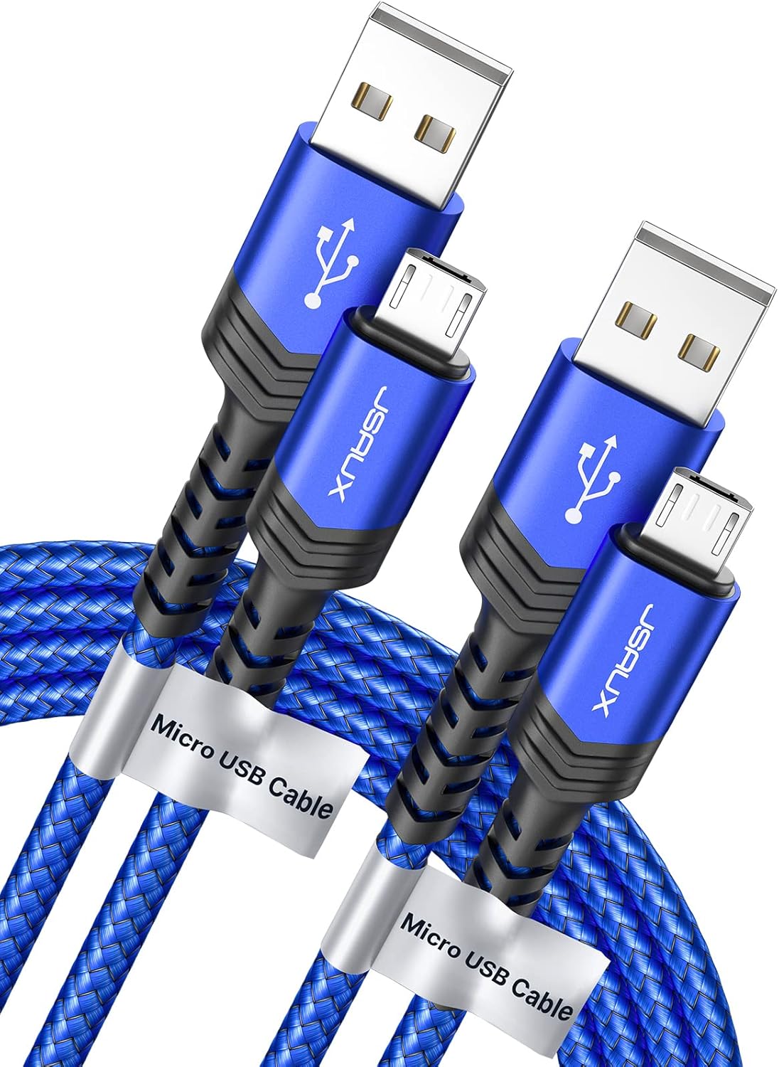 Fast Charging Micro USB Cable - 2-Pack 6.6FT Nylon Braided Cord