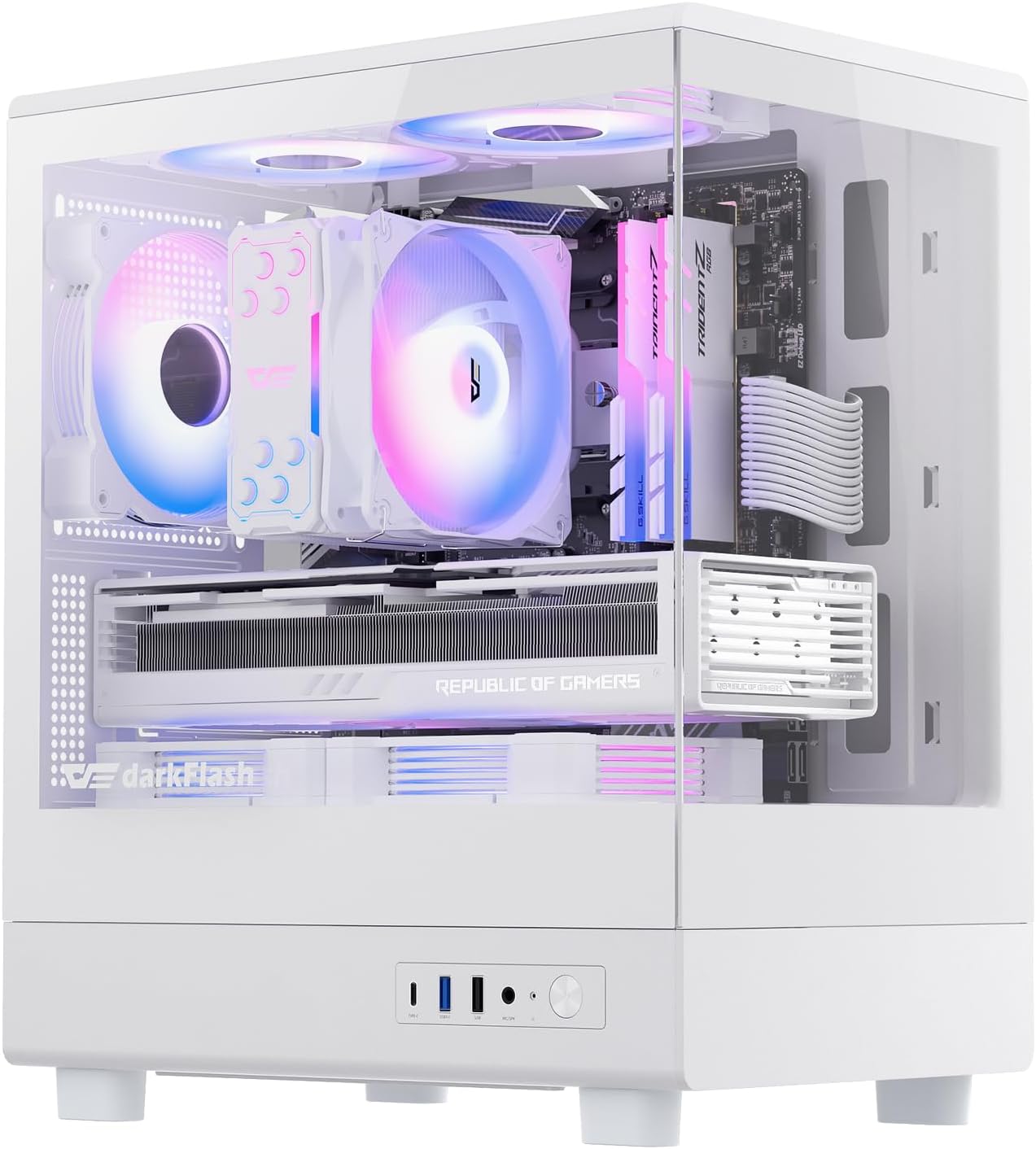 darkFlash Micro ATX PC Case with Dual Tempered Glass Design