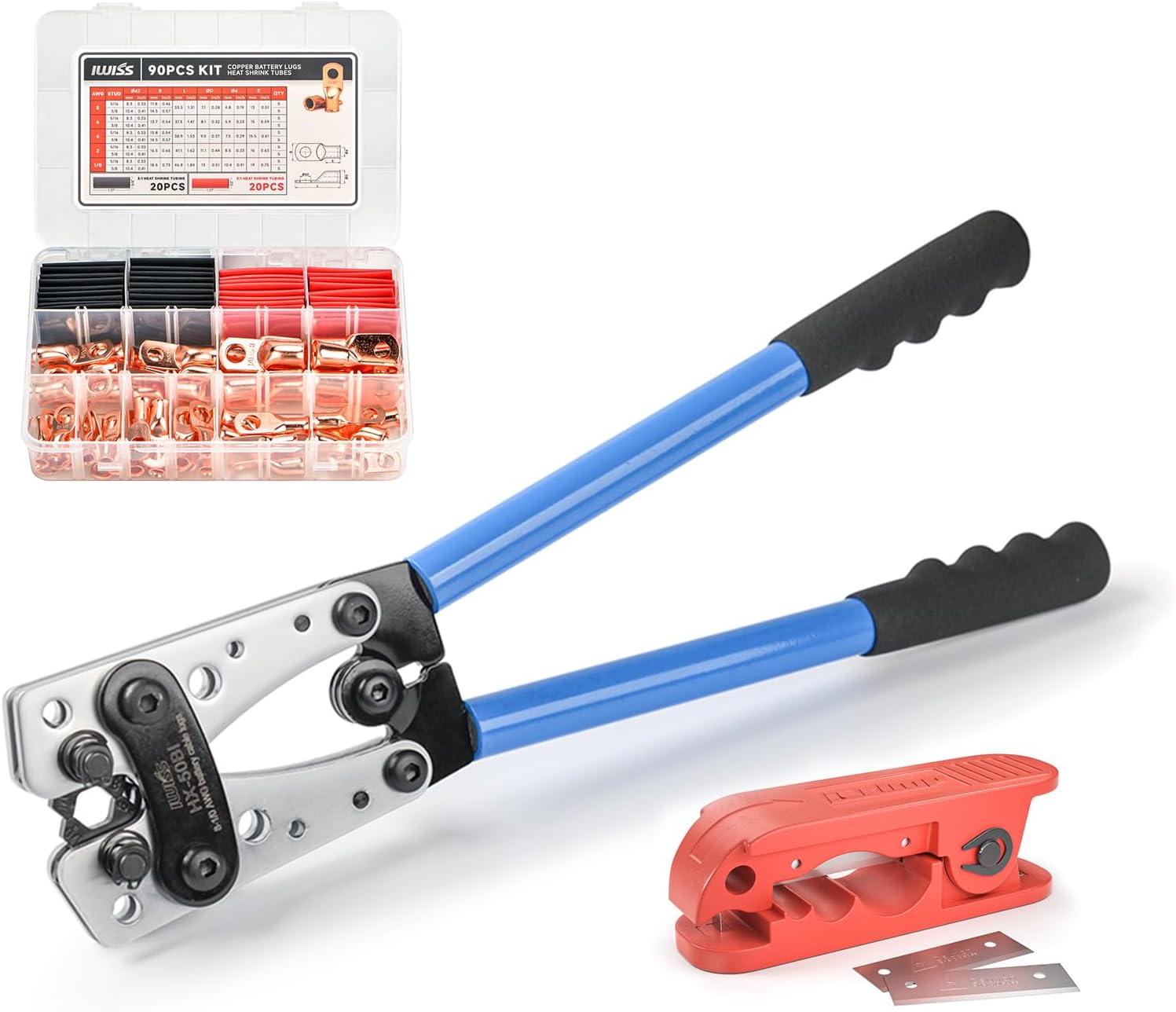 iCrimp Battery Cable Lug Crimping Tool Kit for Copper Lugs