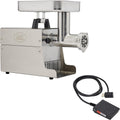 BigBite #12 Meat Grinder and Foot Switch Bundle - Powerful 0.75 HP
