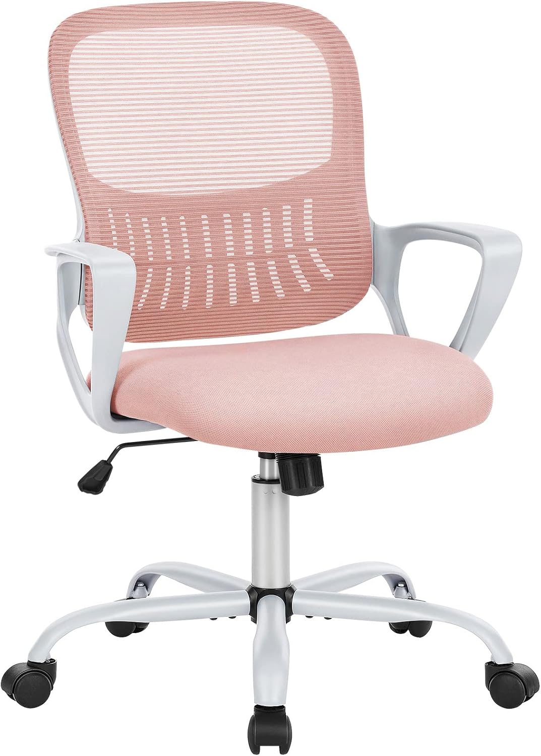Pink Ergonomic Office Chair with Lumbar Support