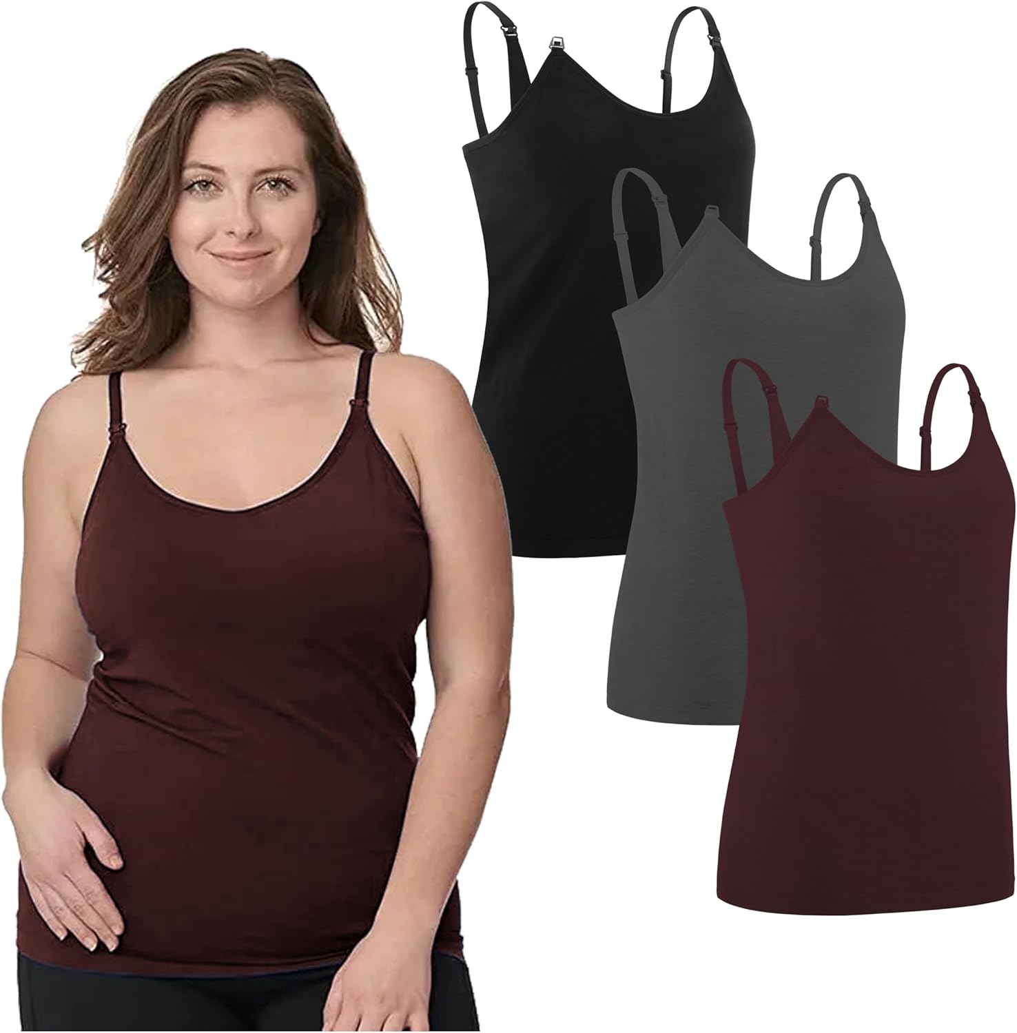 Under Control Nursing Cami Tank Tops for Breastfeeding Moms