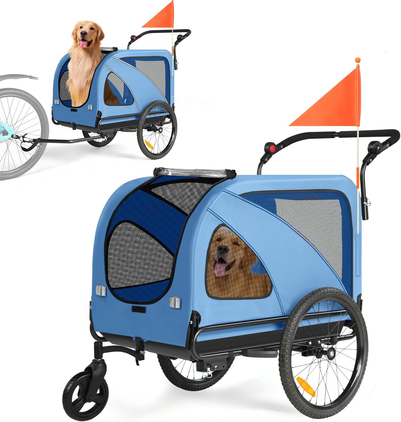 Sepnine Dog Bike Trailer: 2-in-1 Pet Stroller and Carrier