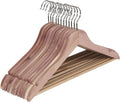 Solid Red Cedar Wood Hangers 12 Pack - Slim Space-Saving Design