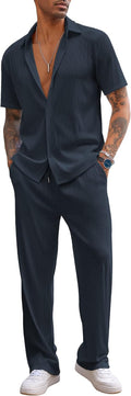 COOFANDY Men's Summer 2 Piece Outfit for Casual Beach Style