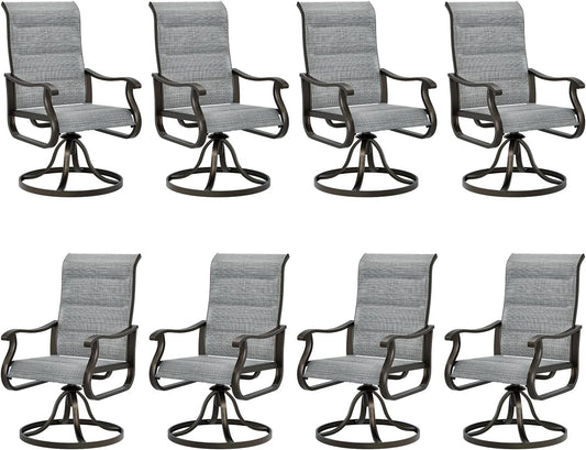 UDPATIO Outdoor Swivel Dining Chairs Set of 8 for Garden Use