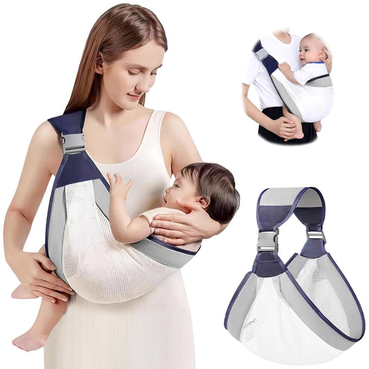 Adjustable Labor-Saving Baby Sling Carrier - 7-44 lbs - Grey