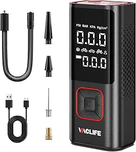 VacLife Cordless Tire Inflator - Portable Air Compressor for Cars