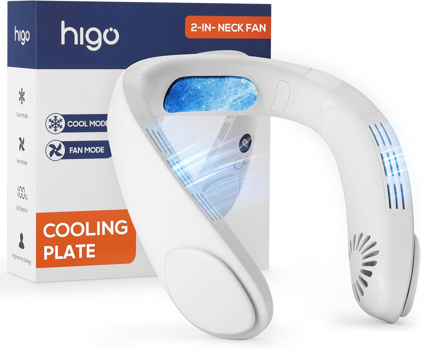HIGO Cooling Neck Fan - 3 Speed Rechargeable