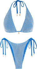ZAFUL Triangle Multiway Fishnet Tie Side Bikini Set - Versatile Fit