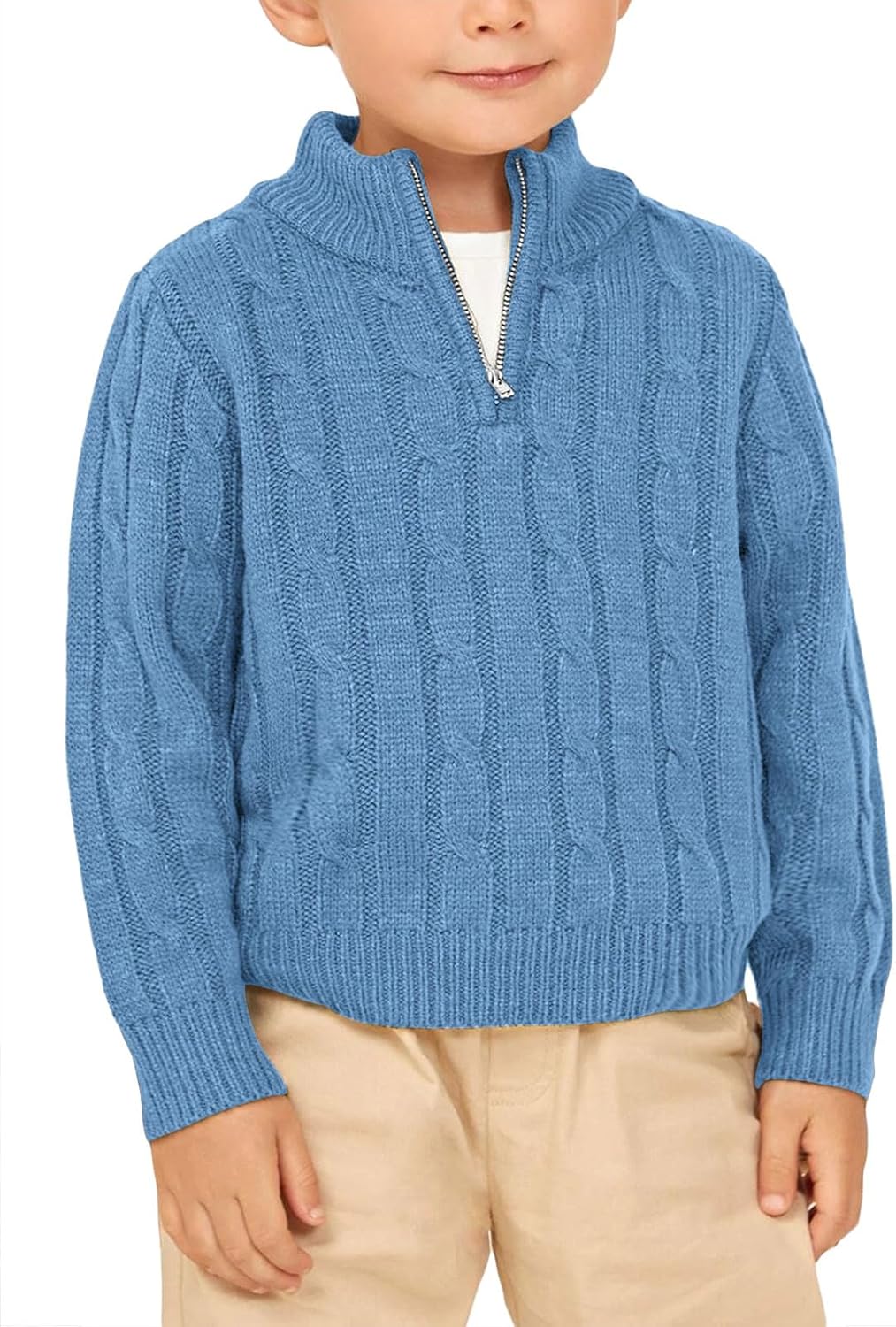 Zhaovi's Toddler Boys Girls Sweater 1/4 Zip Warm Knit Outfit