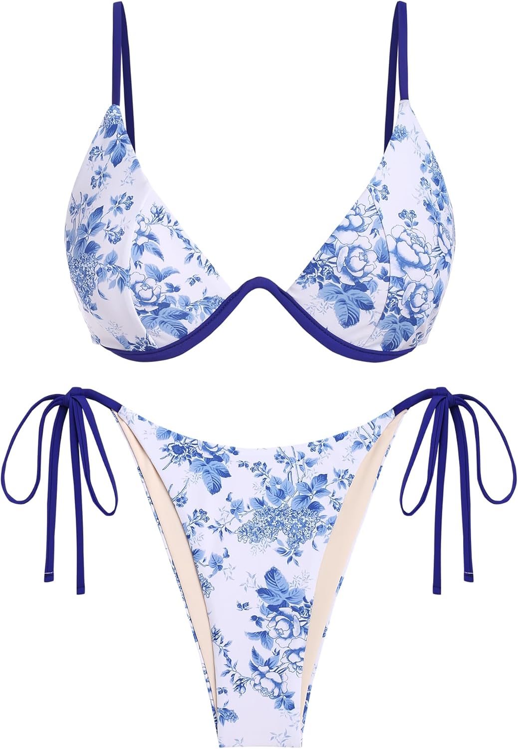 ZAFUL Women's Ribbed Two Piece Swimsuits for Summer Fun