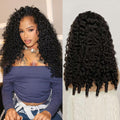 Half Wig Human Hair Burmese Curly Wig 20 in 250 Density - Natural