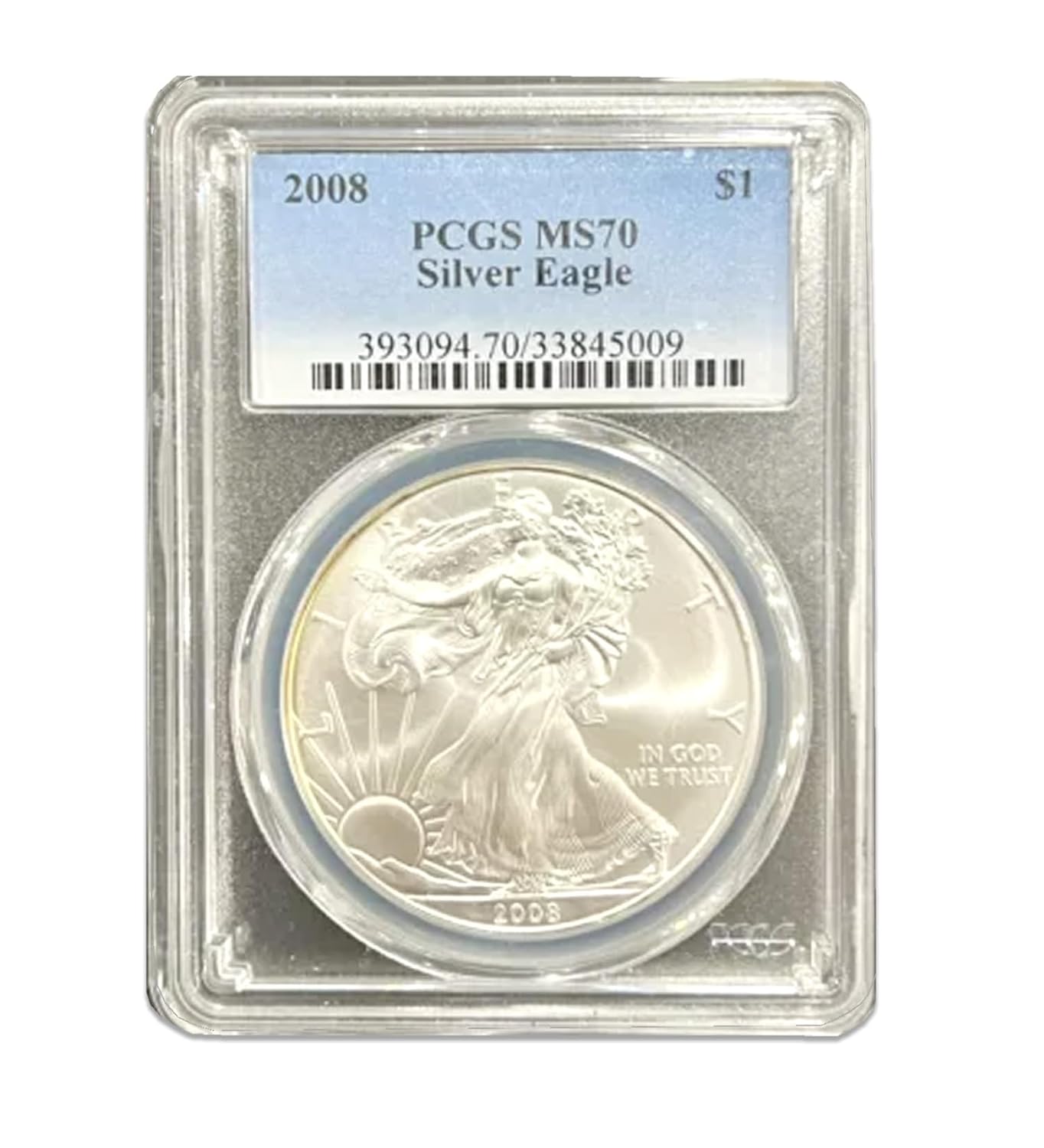 USA 2008 $1 American Silver Eagle Coin Bullion - MS70 Quality