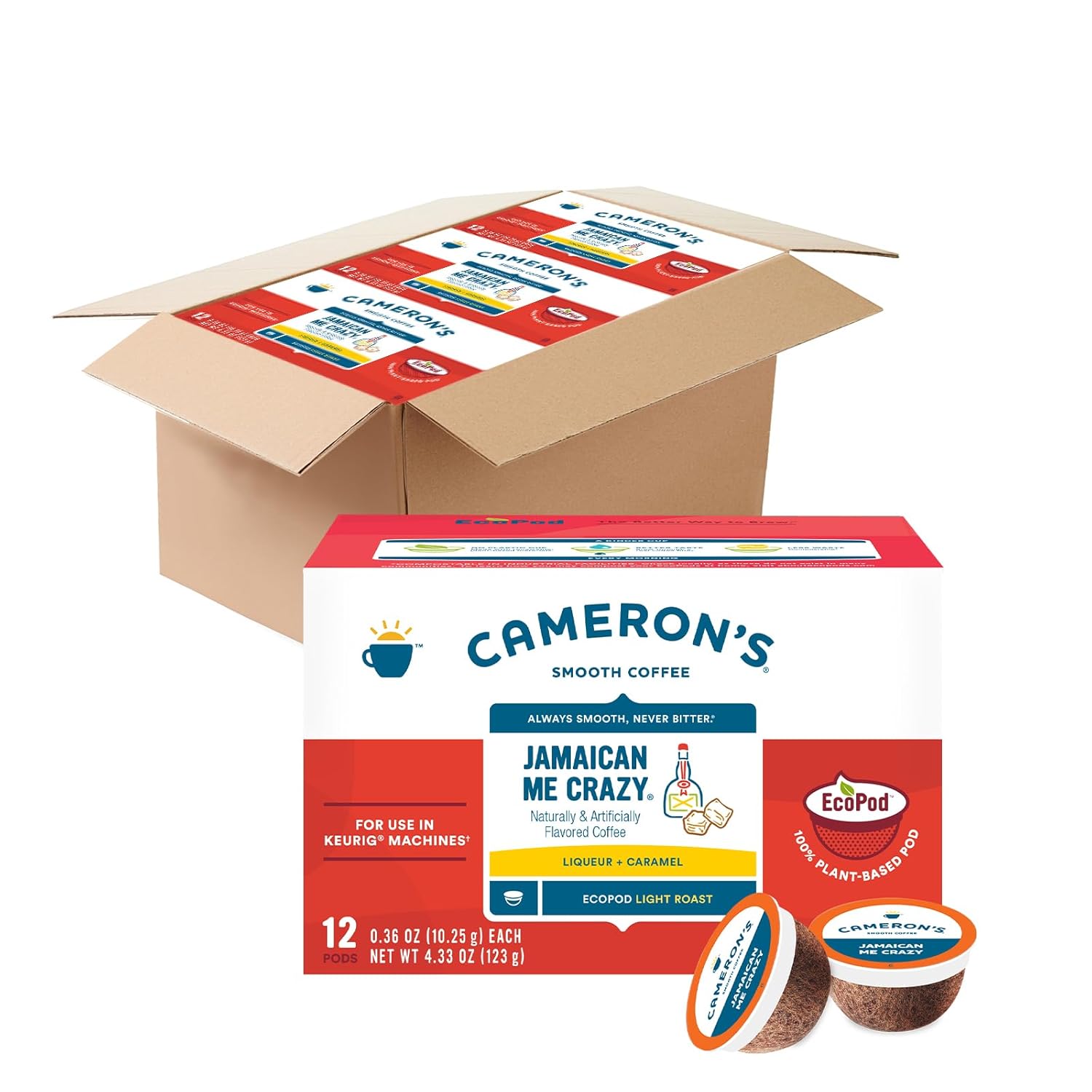Cameron's Coffee Jamaican Me Crazy Pods 12 Ct x 6 - Irresistible Flavor!