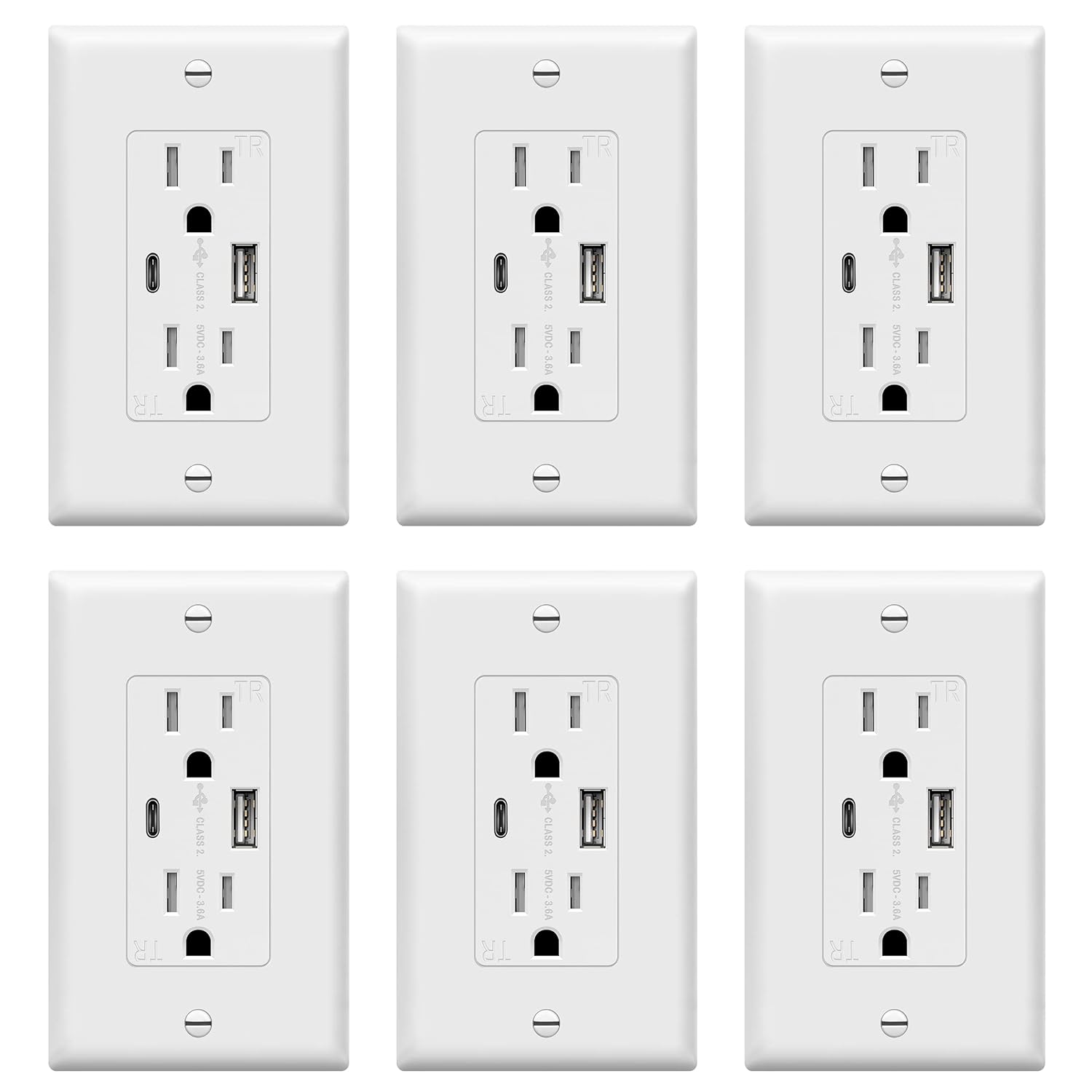 TOPGREENER USB Outlet with Type C & A Ports for Easy Charging