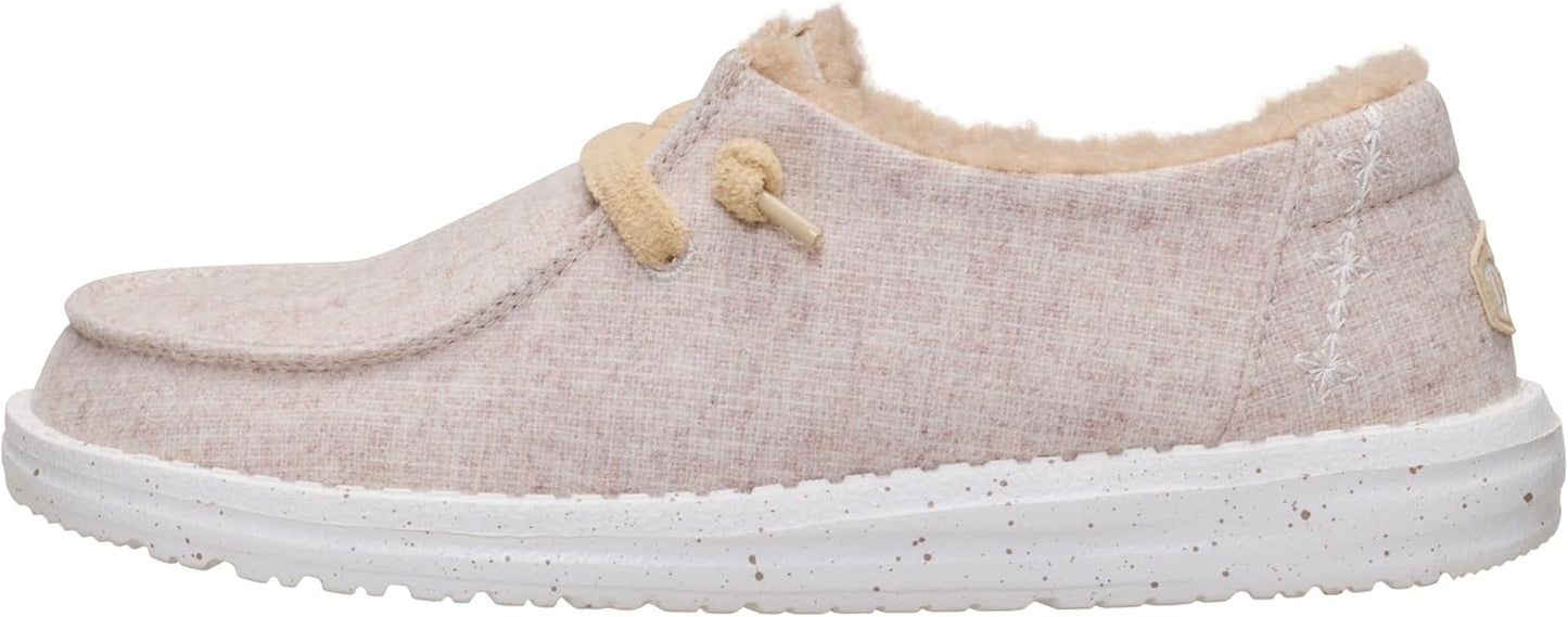 HEYDUDE Women's Wendy Wool Cozy Slip-On Loafers for Comfort