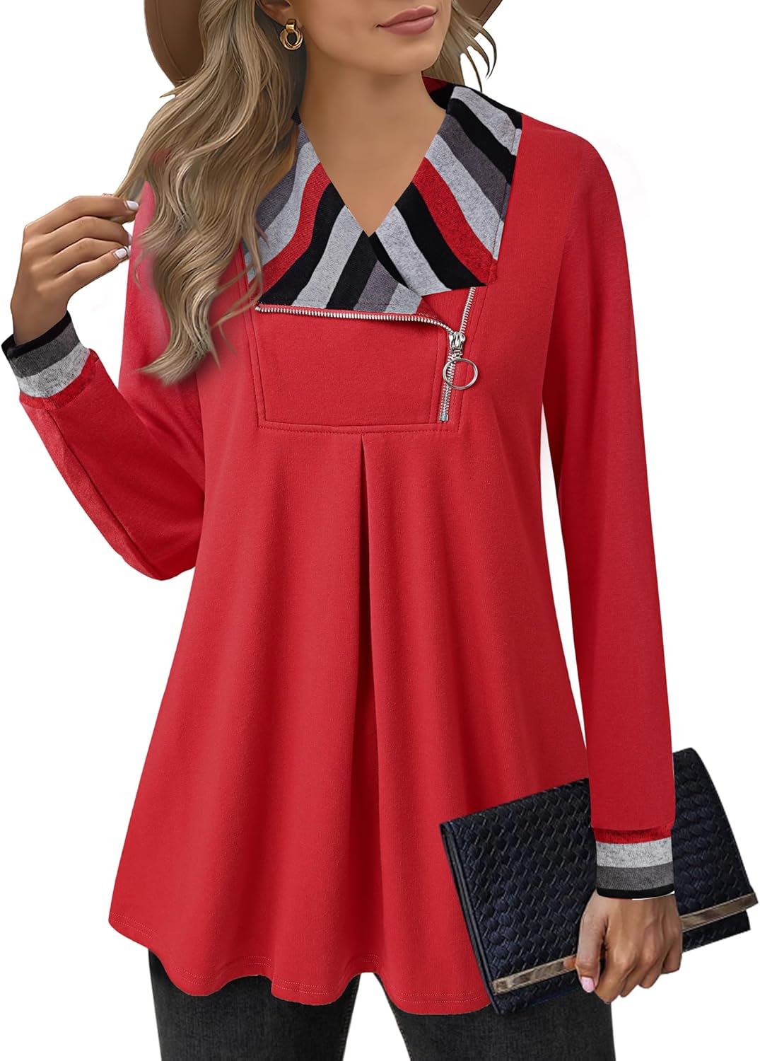 VALOLIA Women's Casual Swing Sweatshirt Long Sleeve Pullover
