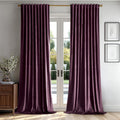 Dark Purple Velvet Curtains 84 in - Luxury Blackout Thermal Drapes