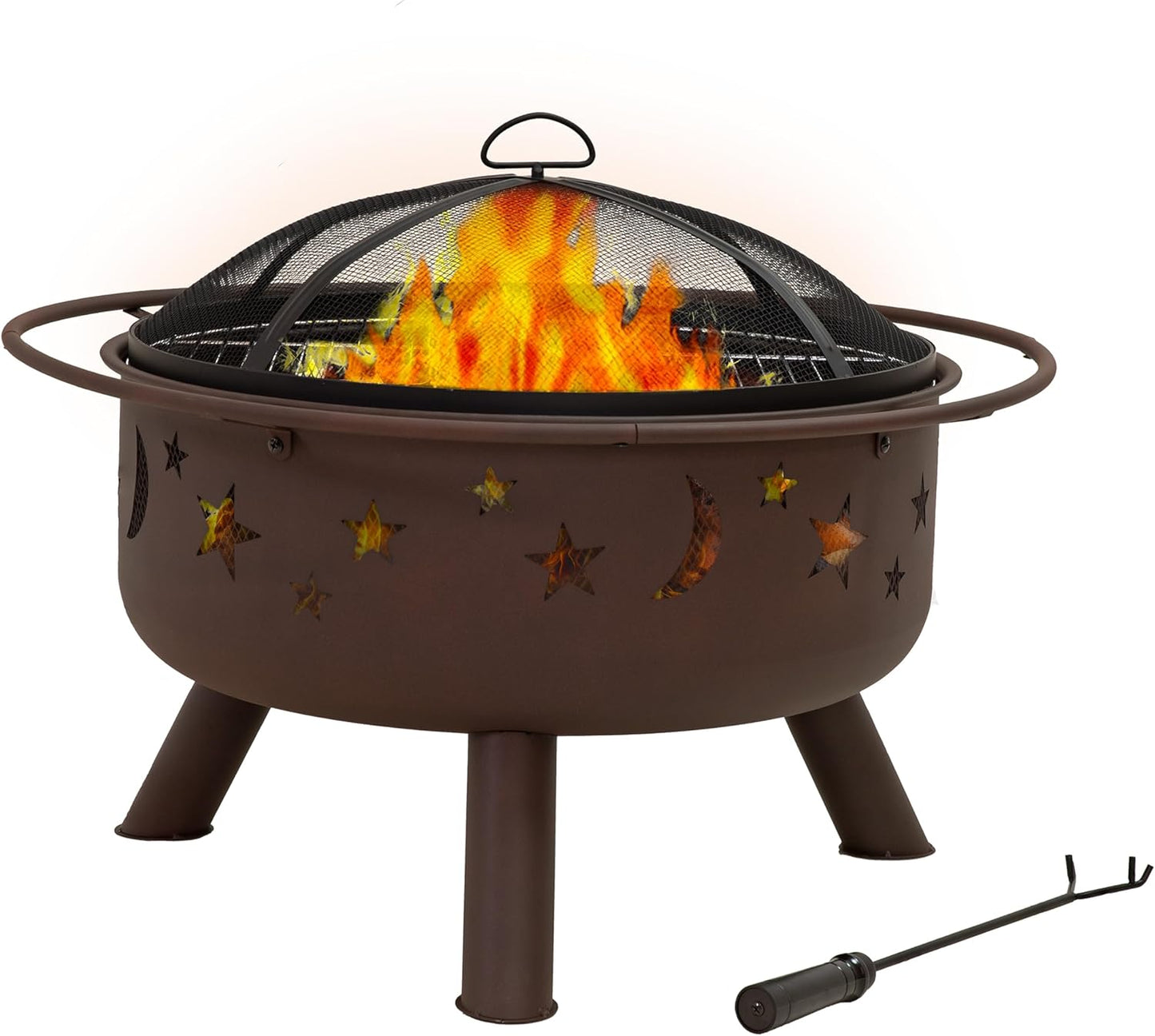 Sunnydaze Cosmic 30-Inch Patio Fire Pit for Outdoor Gatherings
