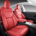 Car Seat Covers for 2025 Tesla Model Y Nappa Wine Red - Custom Fit