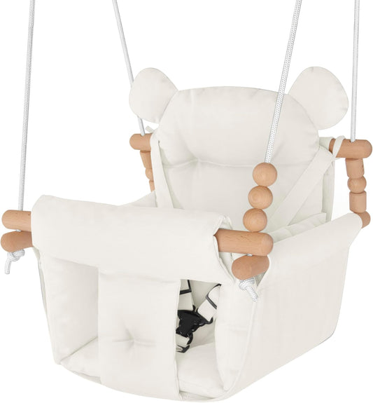 Secure Canvas Baby Swing Seat - Adjustable Safety Harness