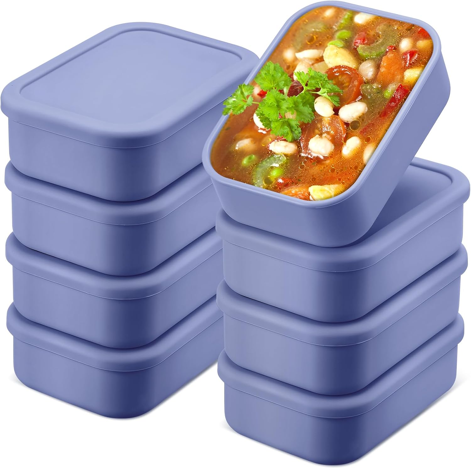 Nuogo 8 Pcs Silicone Freezer Trays for Soups and Sauces