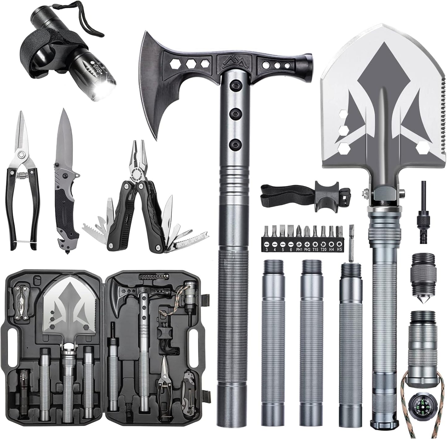 ZENHOSIT Tactical Shovel Hatchet Combo - Ultimate Outdoor Companion