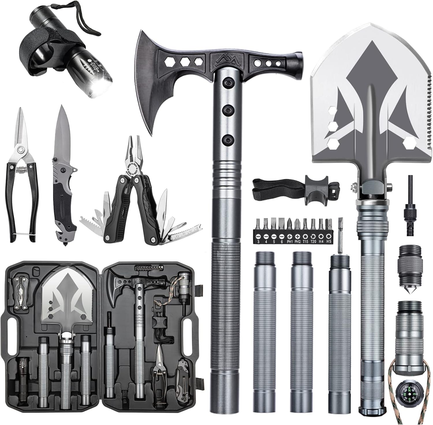 ZENHOSIT Tactical Shovel Hatchet Combo - Ultimate Outdoor Companion