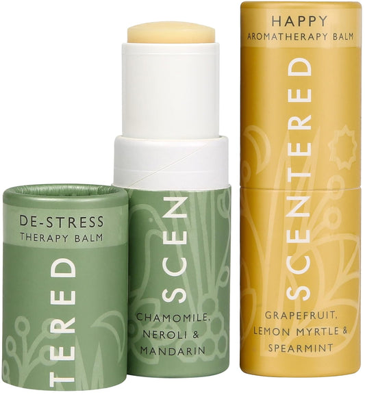 Scentered Aromatherapy Balm Stick Duo for Stress Relief & Positivity