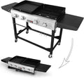 Portable Propane Gas Grill and Griddle Combo - 4-Burner Versatile