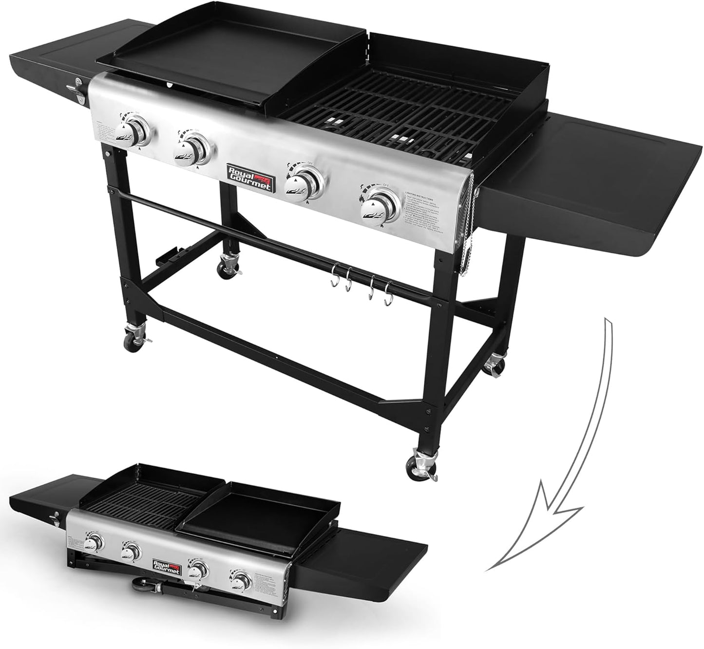 Royal Gourmet GD401 Portable Propane Gas Grill and Griddle Combo