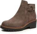 Womens Ankle Boots Chunky Low Heel Short Booties - Comfortable Women's