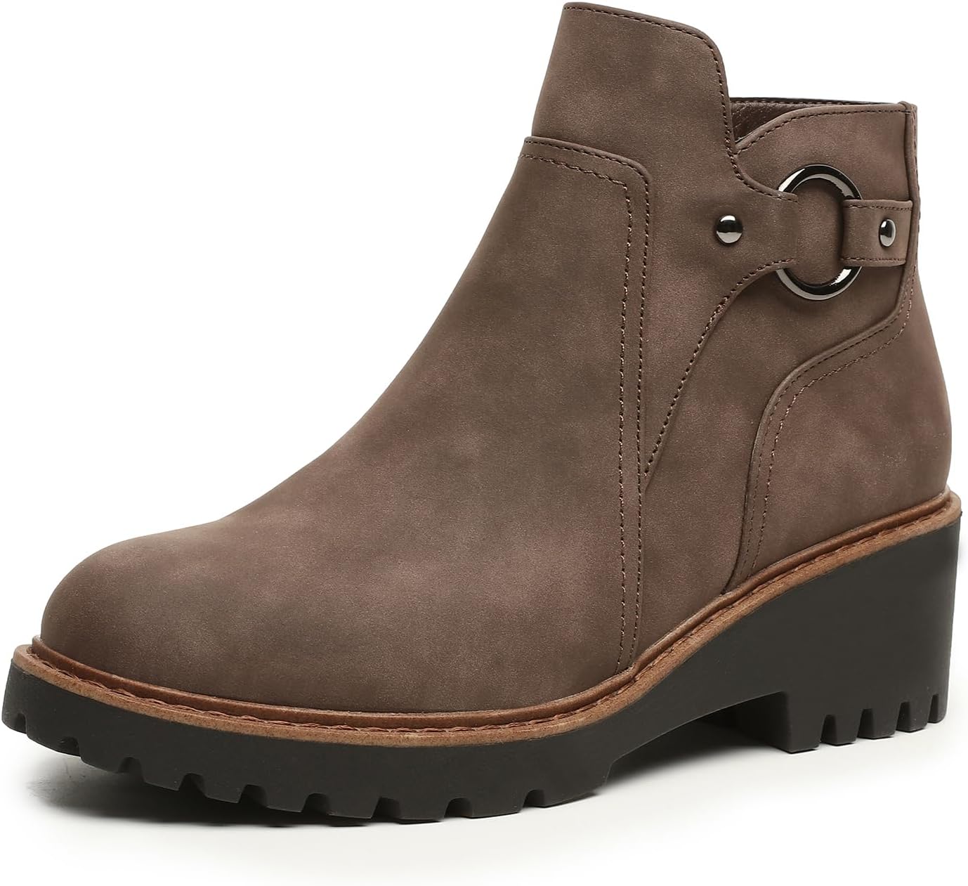 Womens Ankle Boots Chunky Low Heel Short Booties for Fall