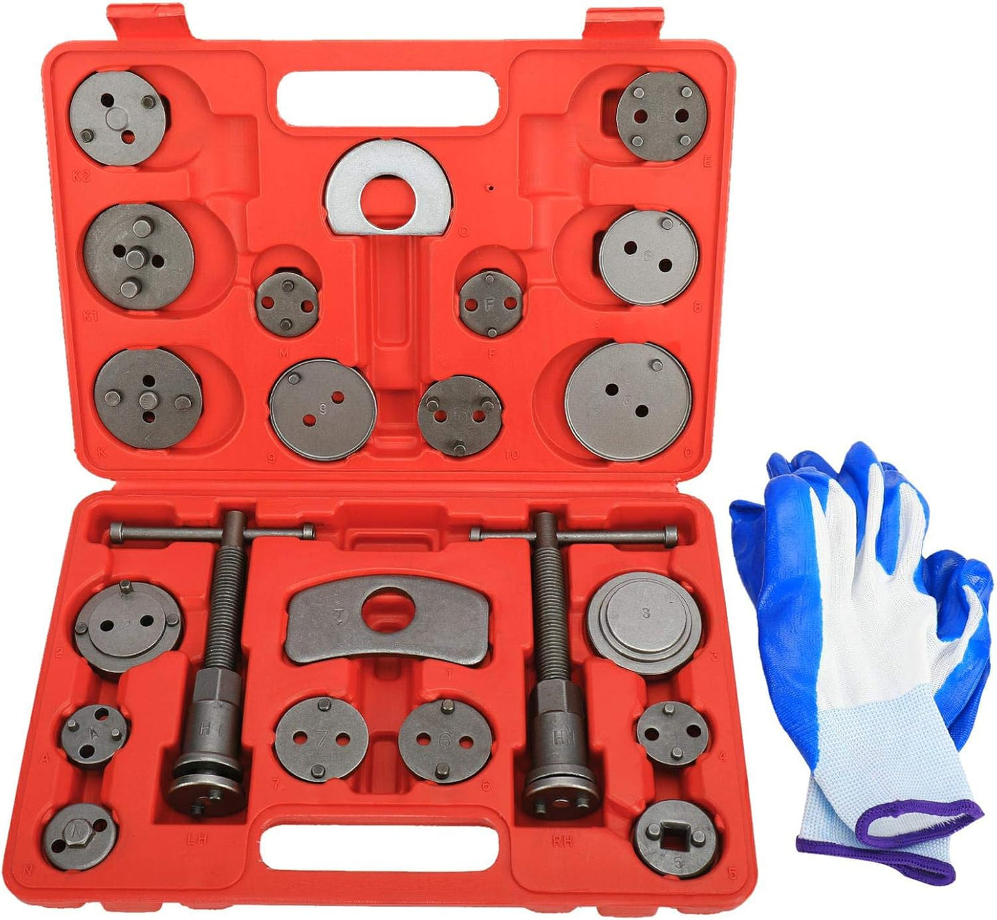 KUNTEC 24pcs Brake Caliper Tool Set - Easy Brake Pad Reset