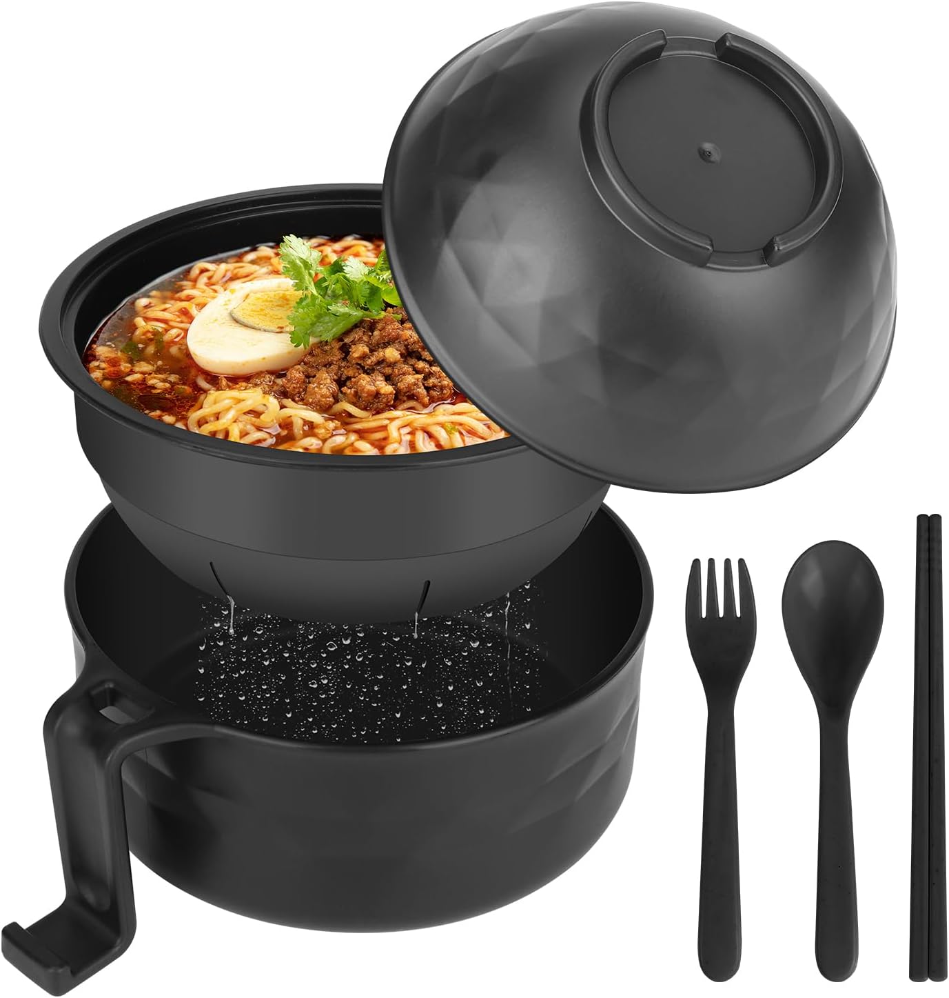 Portable Ramen Cooker with Utensils - Enjoy Hot Noodles Anywhere!
