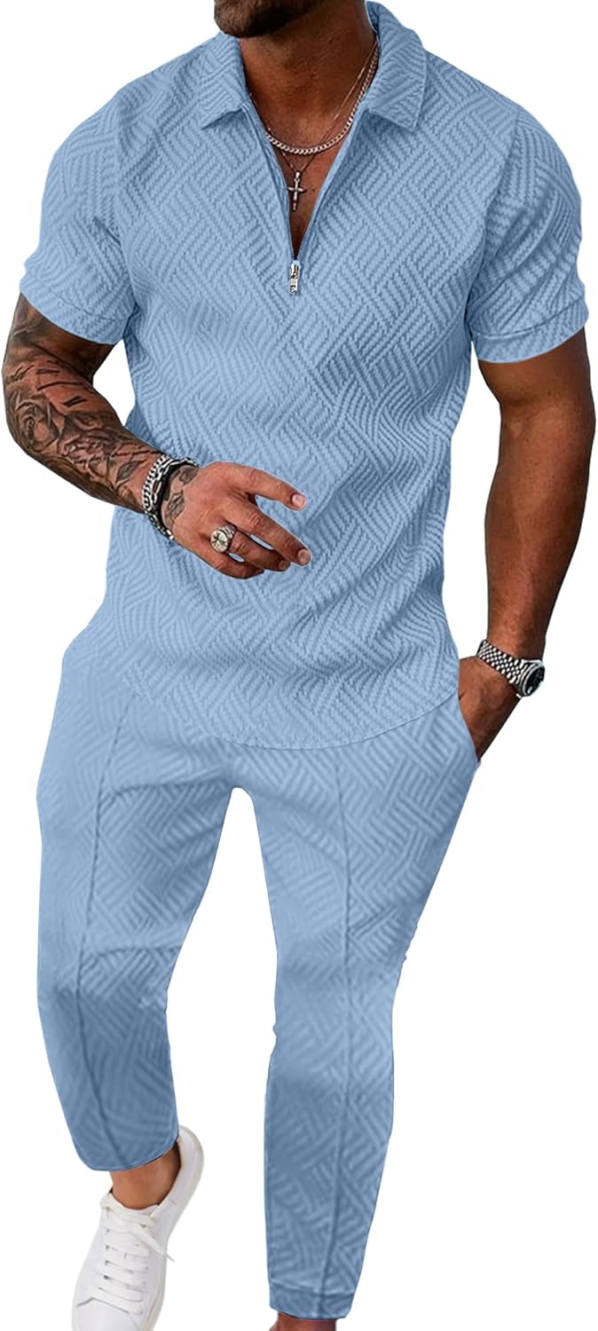 UOUA Mens Sweat Suits Set Tracksuit for Comfort and Style