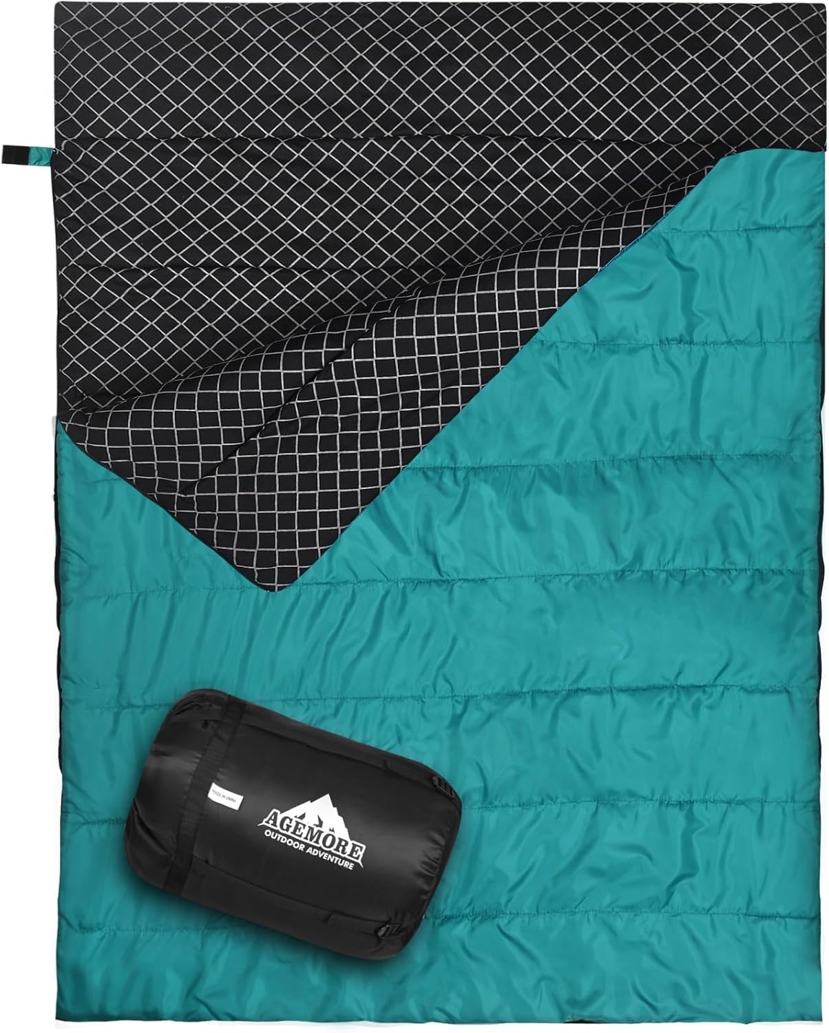 AGEMORE Cotton Flannel Double Sleeping Bag for Camping Comfort