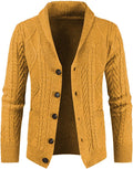 Men's Wool Blend Shawl Collar Cardigan - Cozy Slim Fit