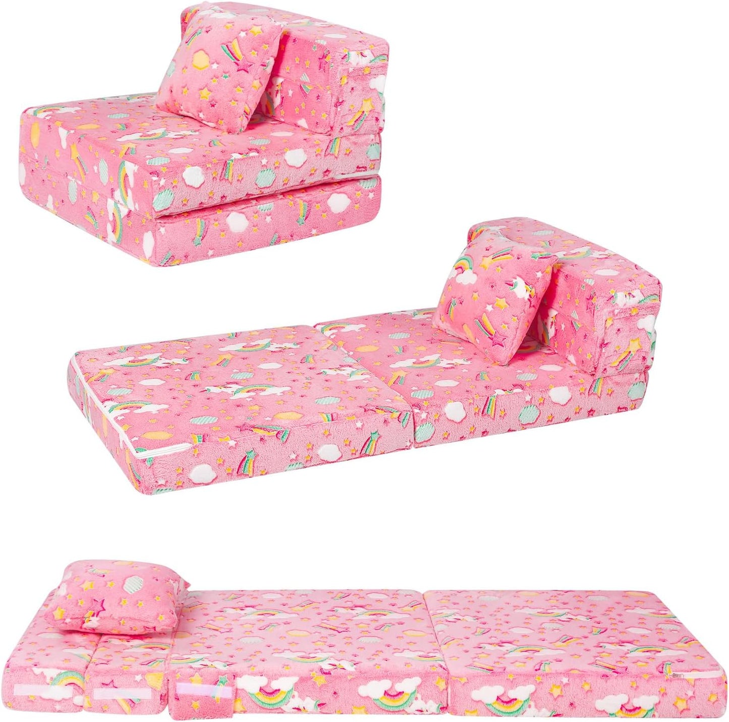 MeMoreCool Glow Tri-fold Sofa Bed for Kids - Fun and Functional