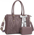 MOSISO Laptop Bag for Women PU Leather Tote - Retro Hibiscus Style