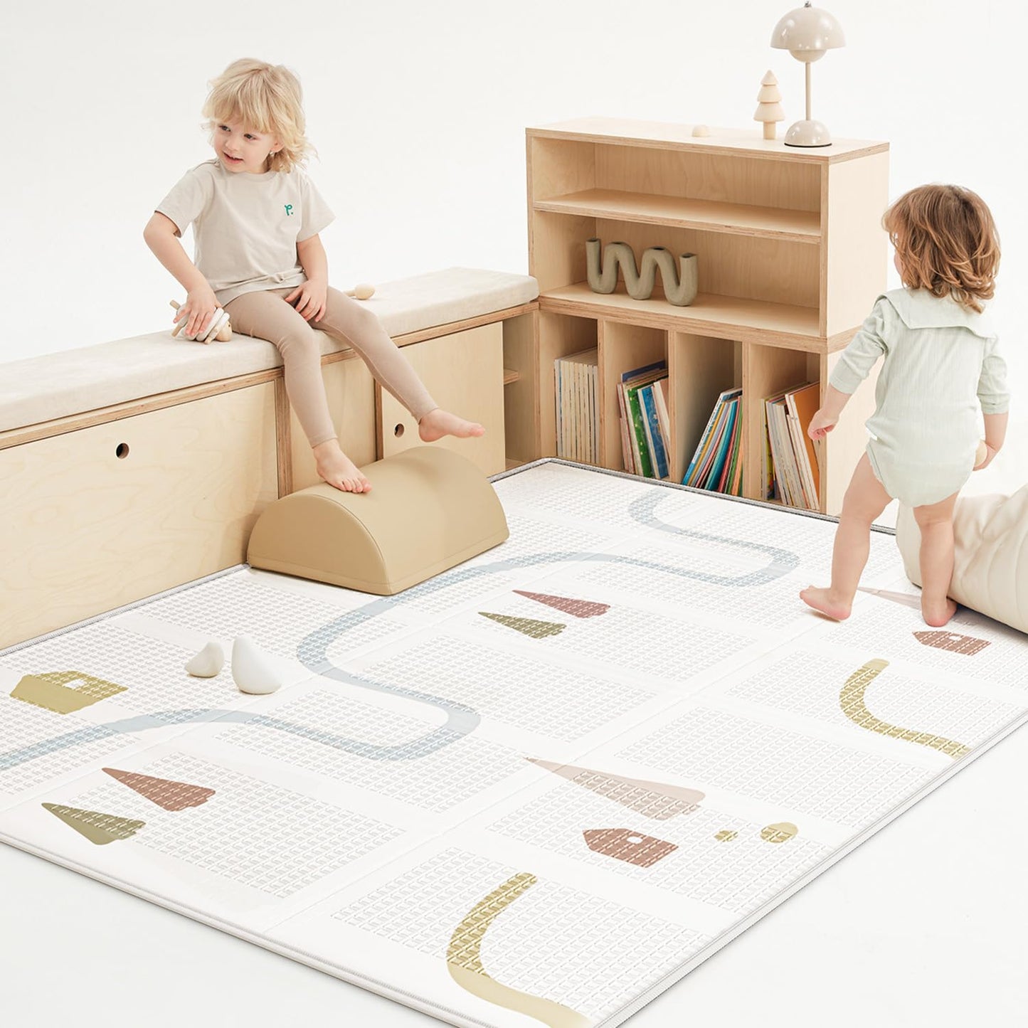 Baby Play Mat for Floor - Waterproof Reversible Foam Mat