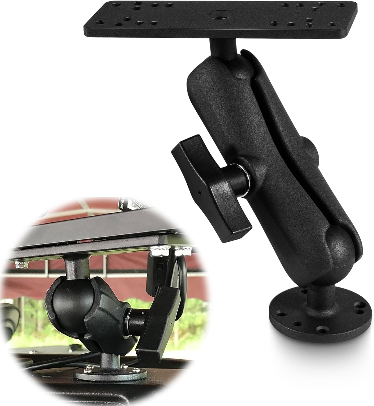 Aluminum Fish Finder Gimbal Mount for Garmin, Lowrance, Humminbird