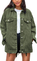 Omoone Women's Oversized Mid Long Denim Jacket - Relaxed