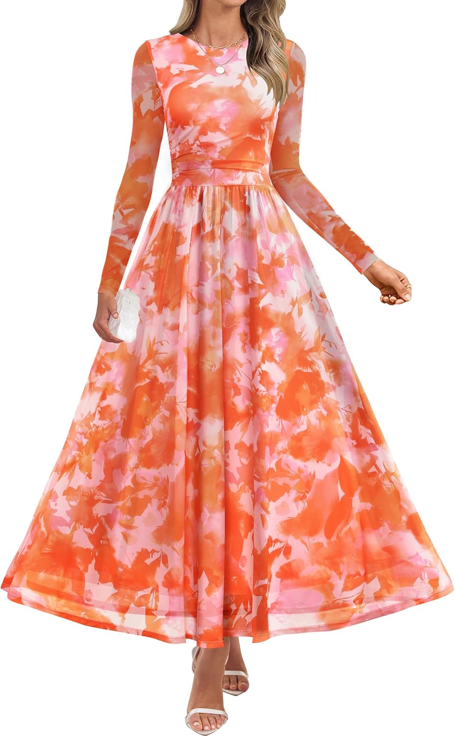 ZESICA Women's Floral Print Maxi Dress for Fall 2025 Events