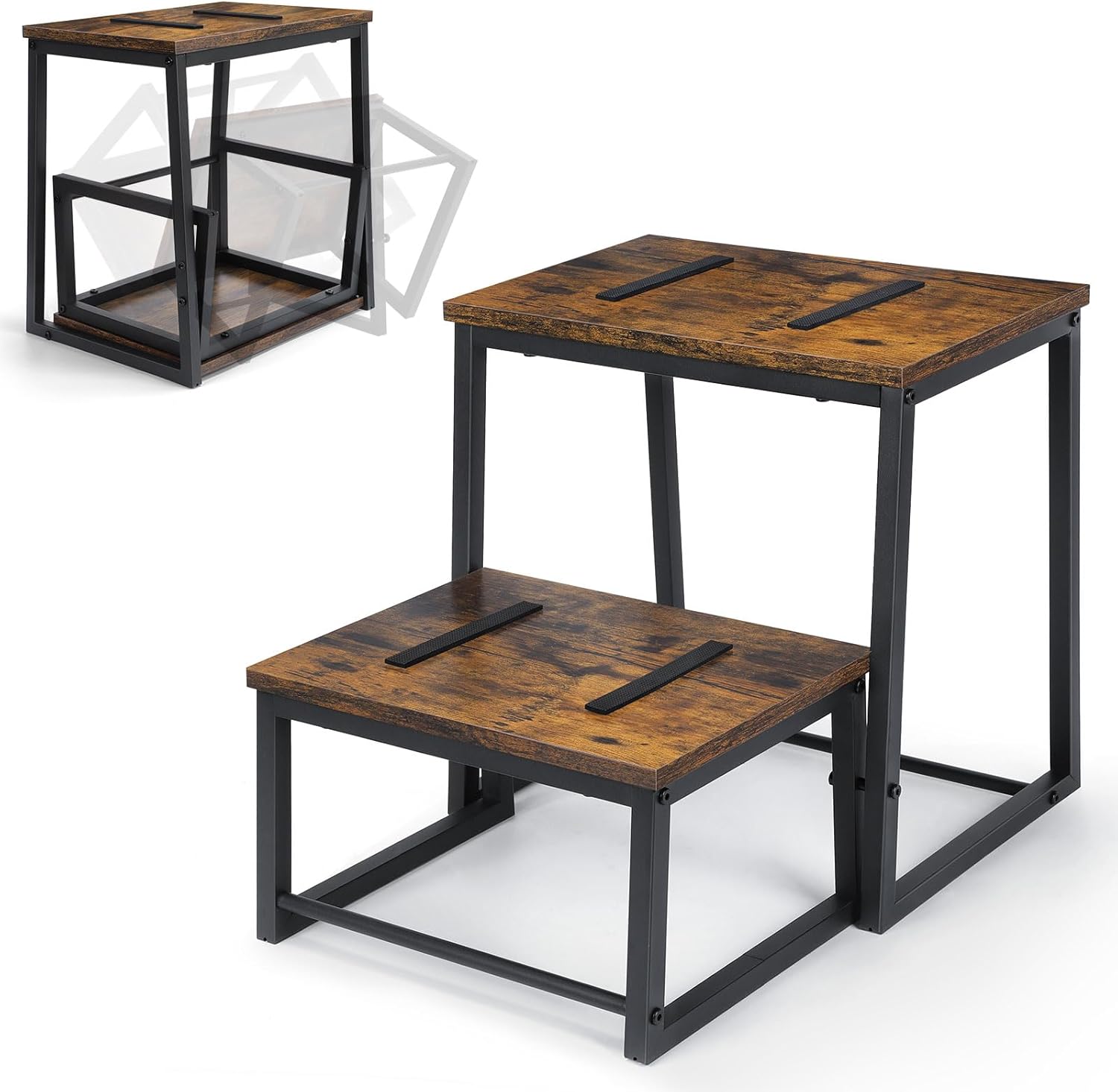 Vrisa Wood Step Stool for Adults with Heavy Duty Design