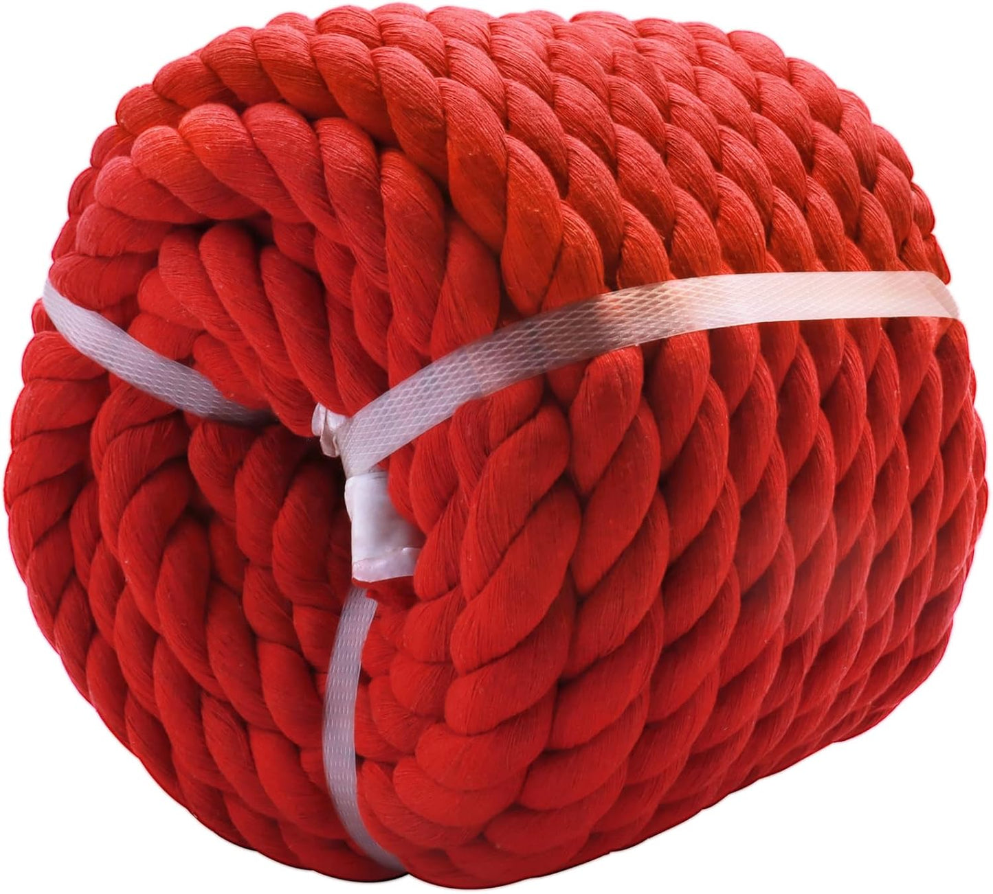 Red Rope 1 Inch x 50 Feet Thick Cotton Rope for Versatile Use