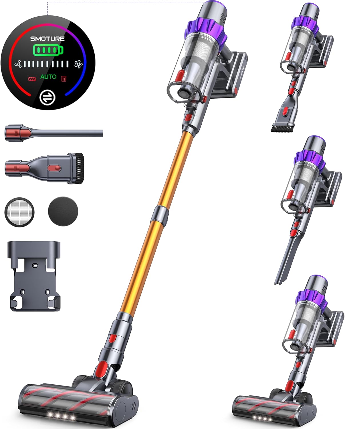 SMOTURE Cordless Vacuum Cleaner: 55 Min Run Time